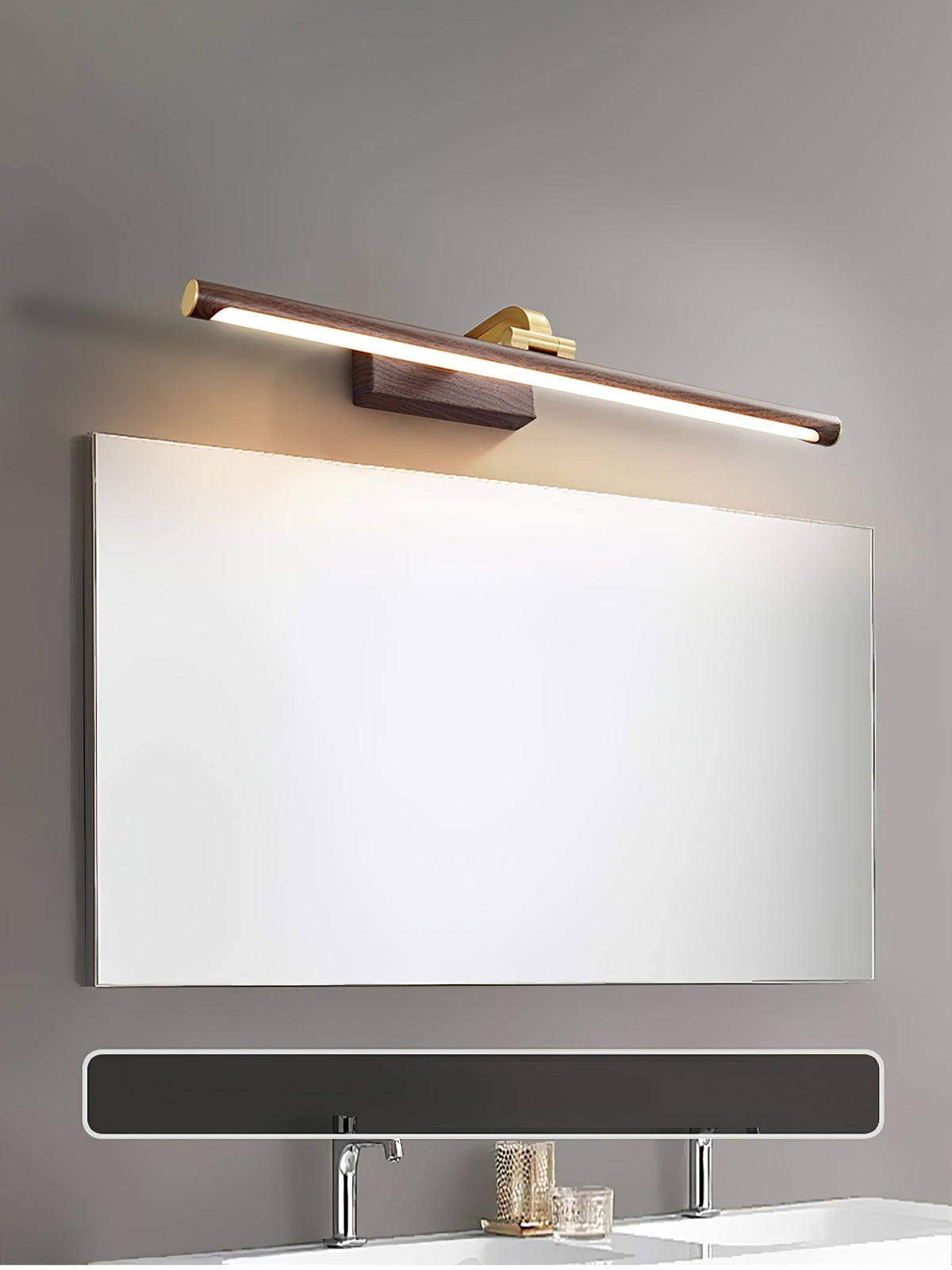 Walnut Linear LED Wall Light, Dimmable