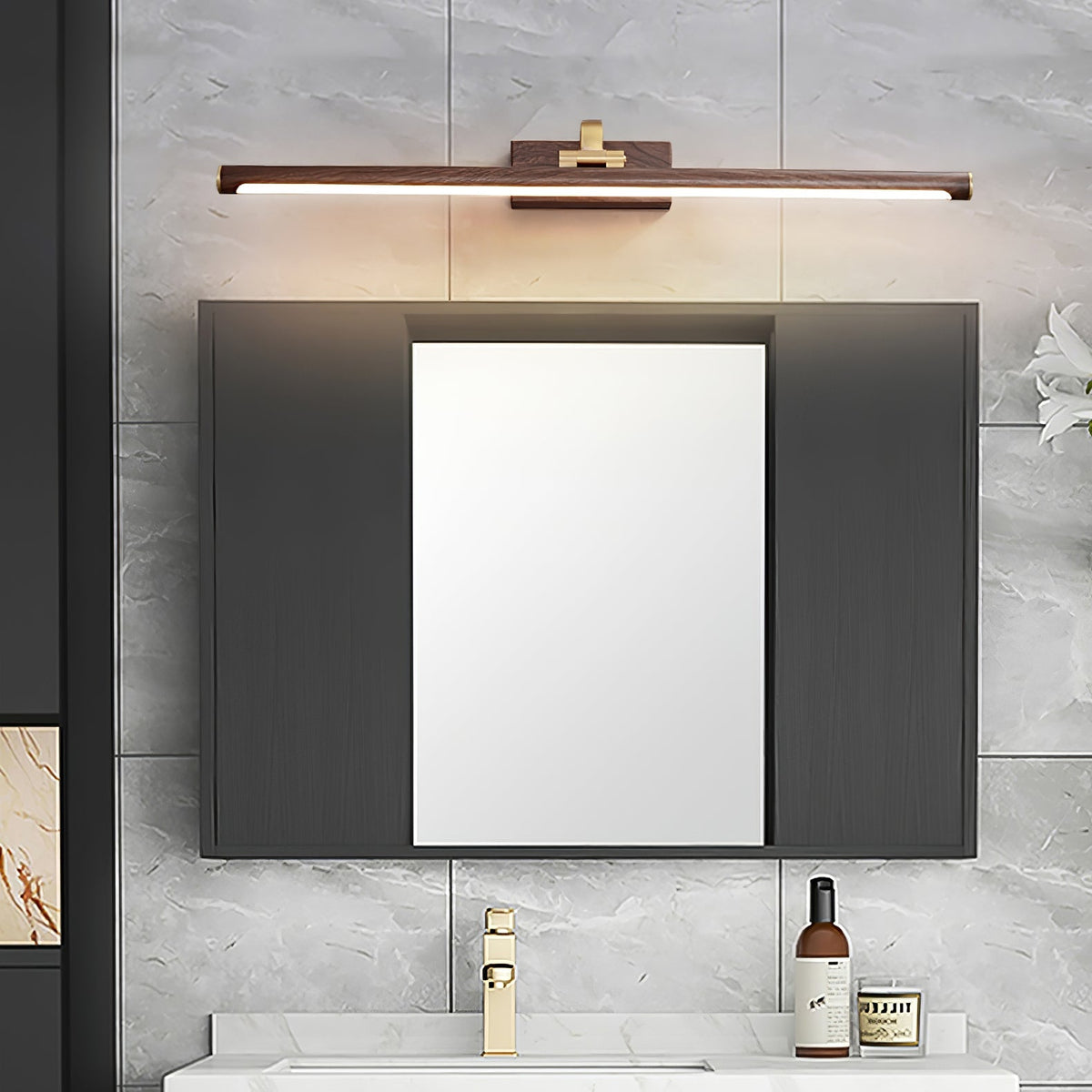 Walnut Linear LED Wall Light, Dimmable
