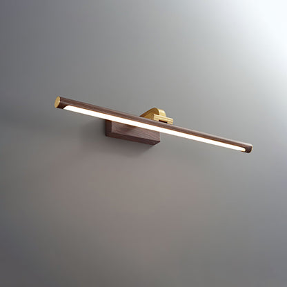 Walnut Linear LED Wall Light, Dimmable — detail view