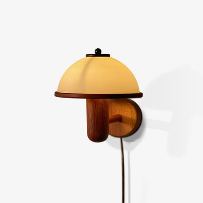 Mushroom-Shaped Wood Wall Lamp, Eco-Friendly