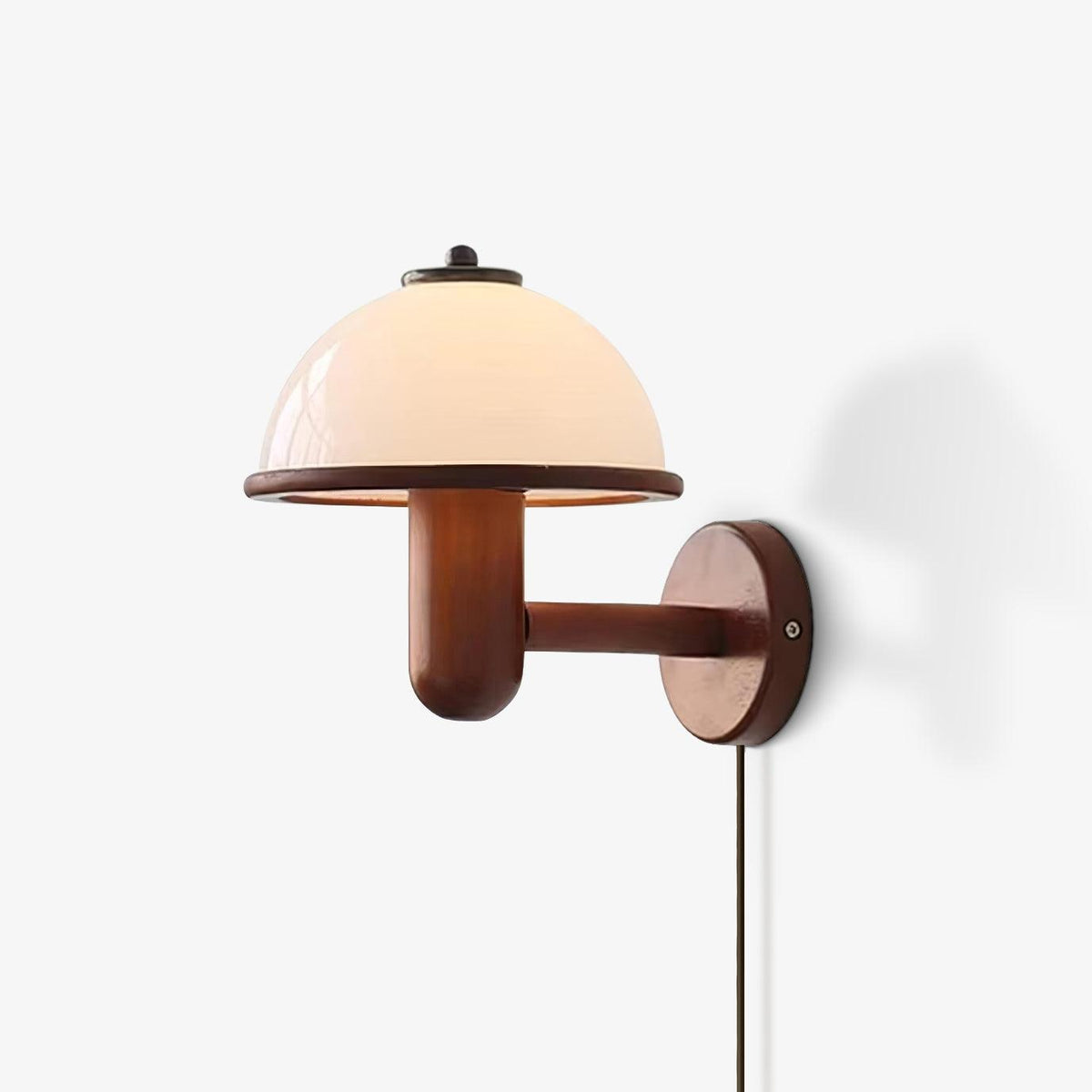 Mushroom-Shaped Wood Wall Lamp, Eco-Friendly