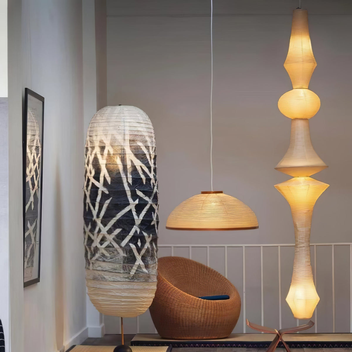 Washi Paper E Pendant Light Position 60