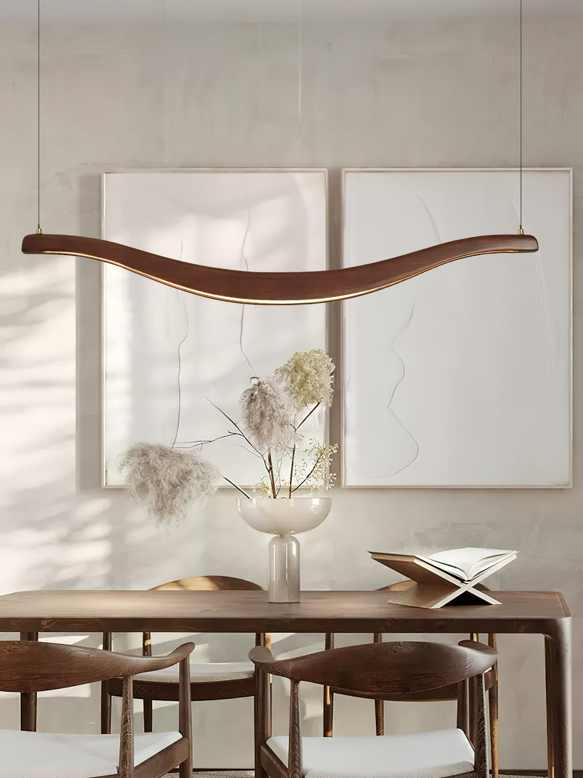 Wave-Shaped LED Chandelier with Dimmable Light