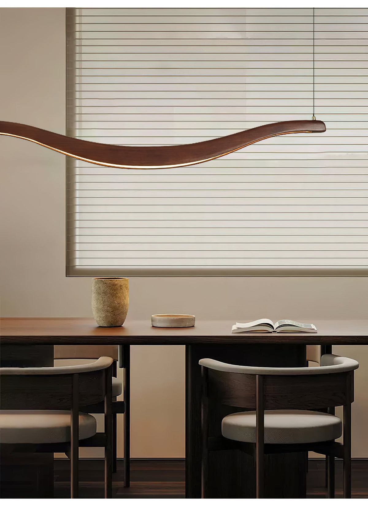 Wave-Shaped LED Chandelier with Dimmable Light