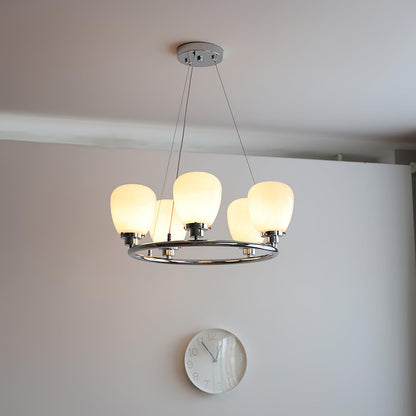 Chandelier with Adjustable Height, Energy-Efficient LED — side view
