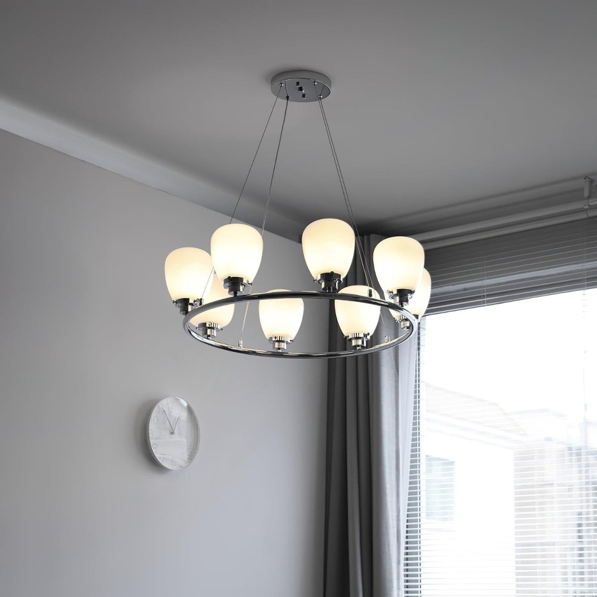 Chandelier with Adjustable Height, Energy-Efficient LED — front view