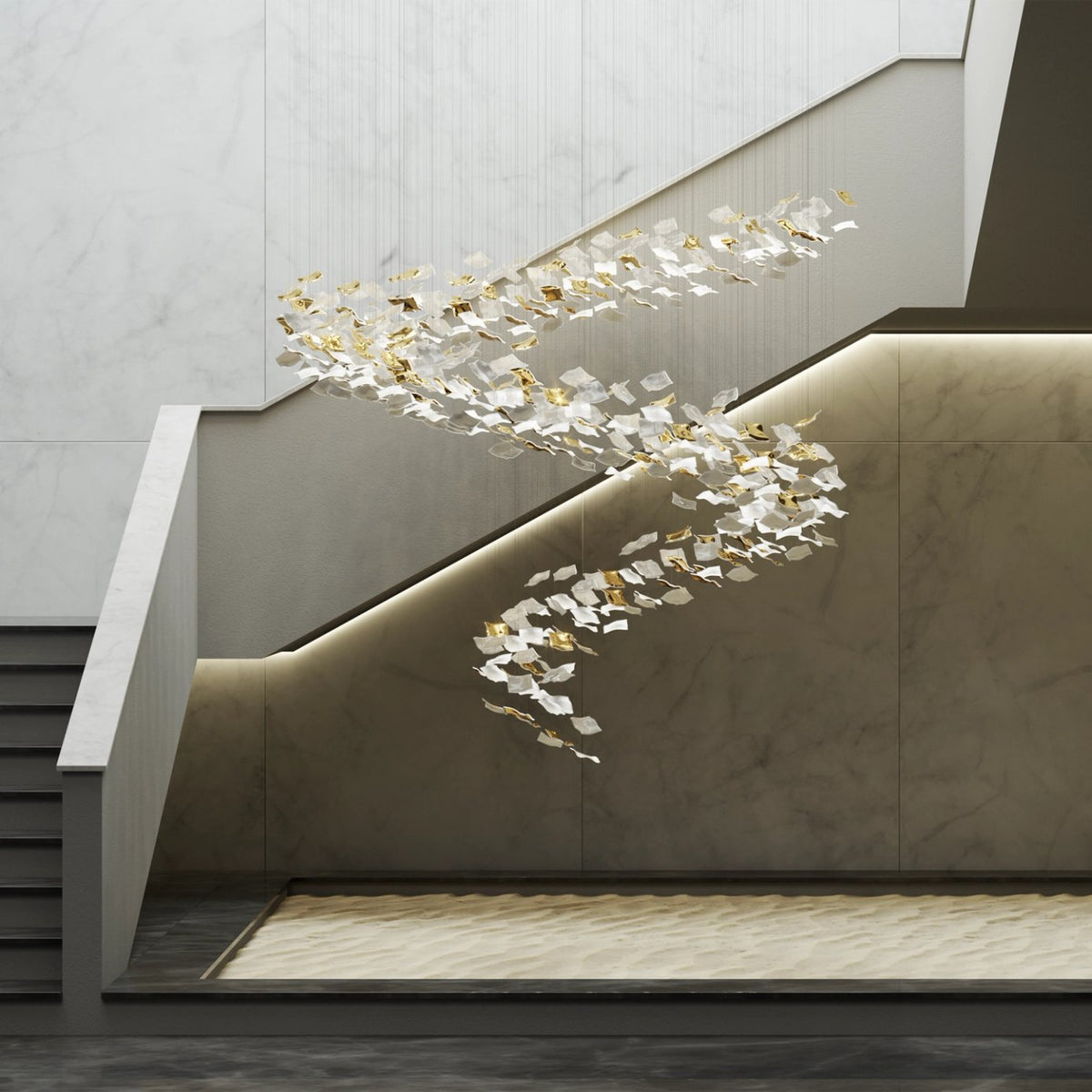 Whispering Kerchiefs Chandelier with Adjustable Height — alternate angle
