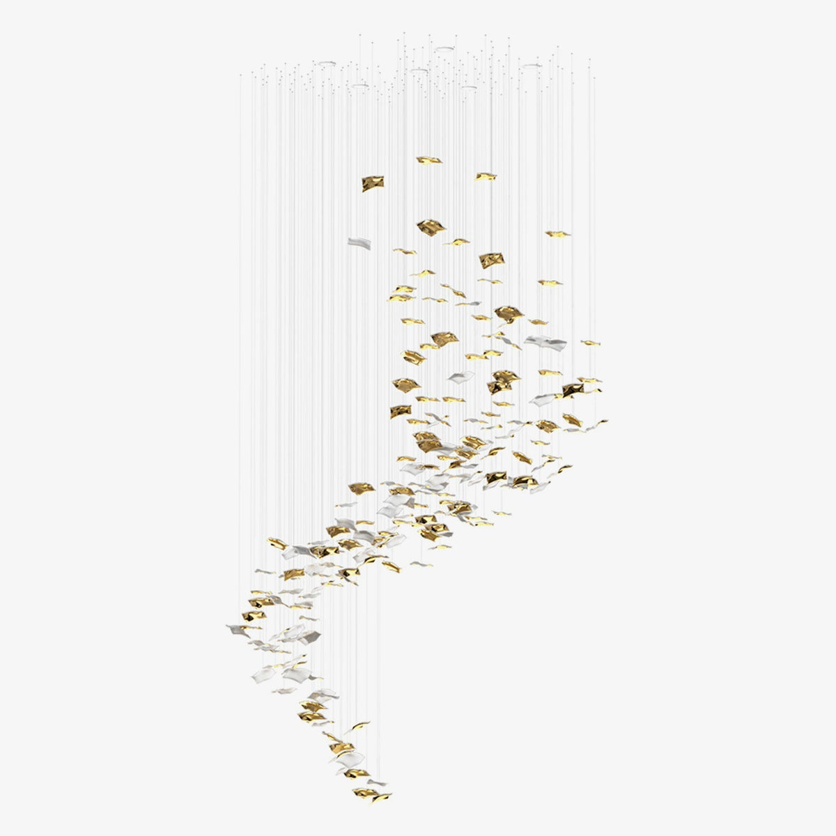 Whispering Kerchiefs Chandelier with Adjustable Height — side view