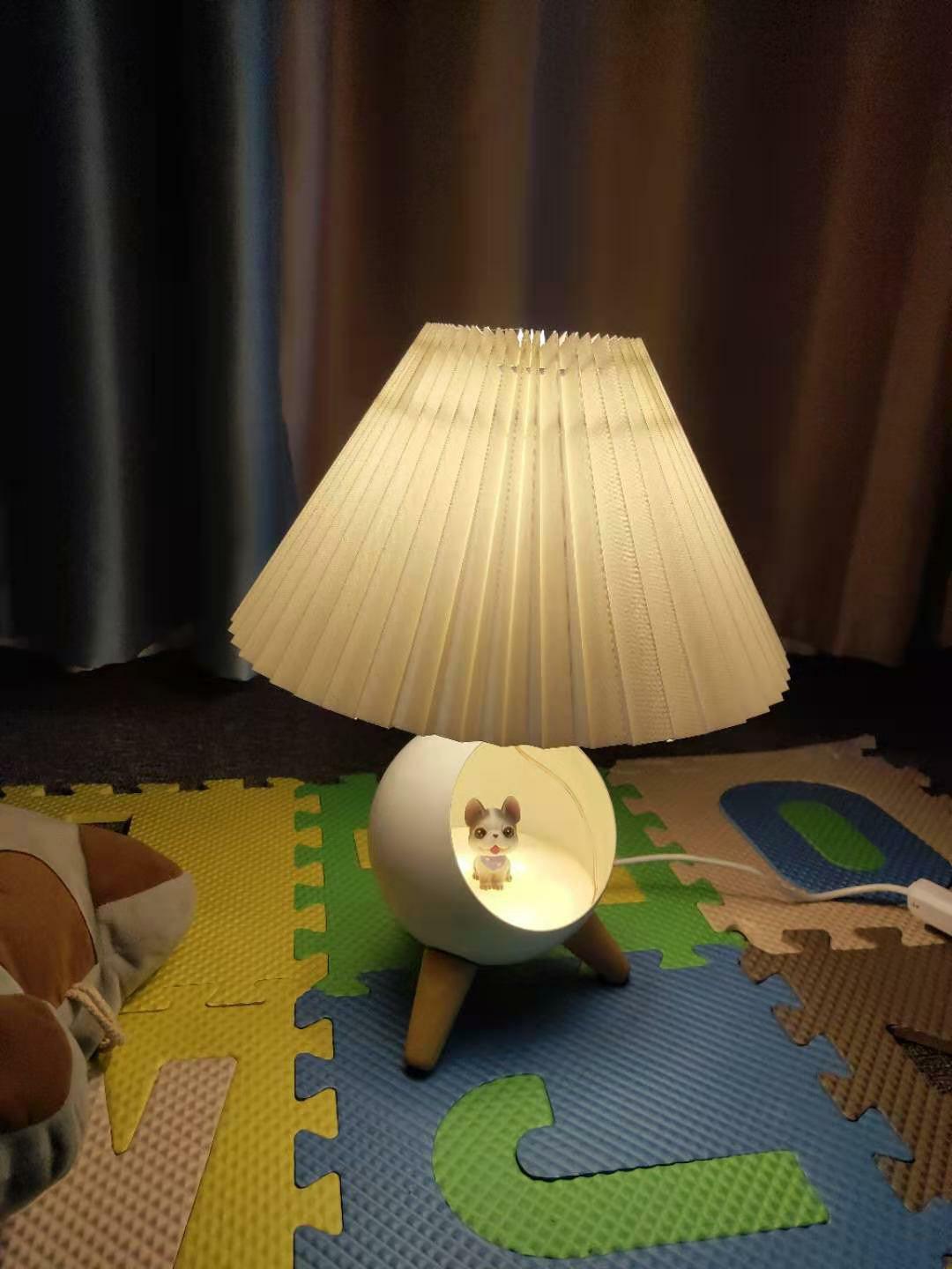 Small Wood Table Lamp with USB Port