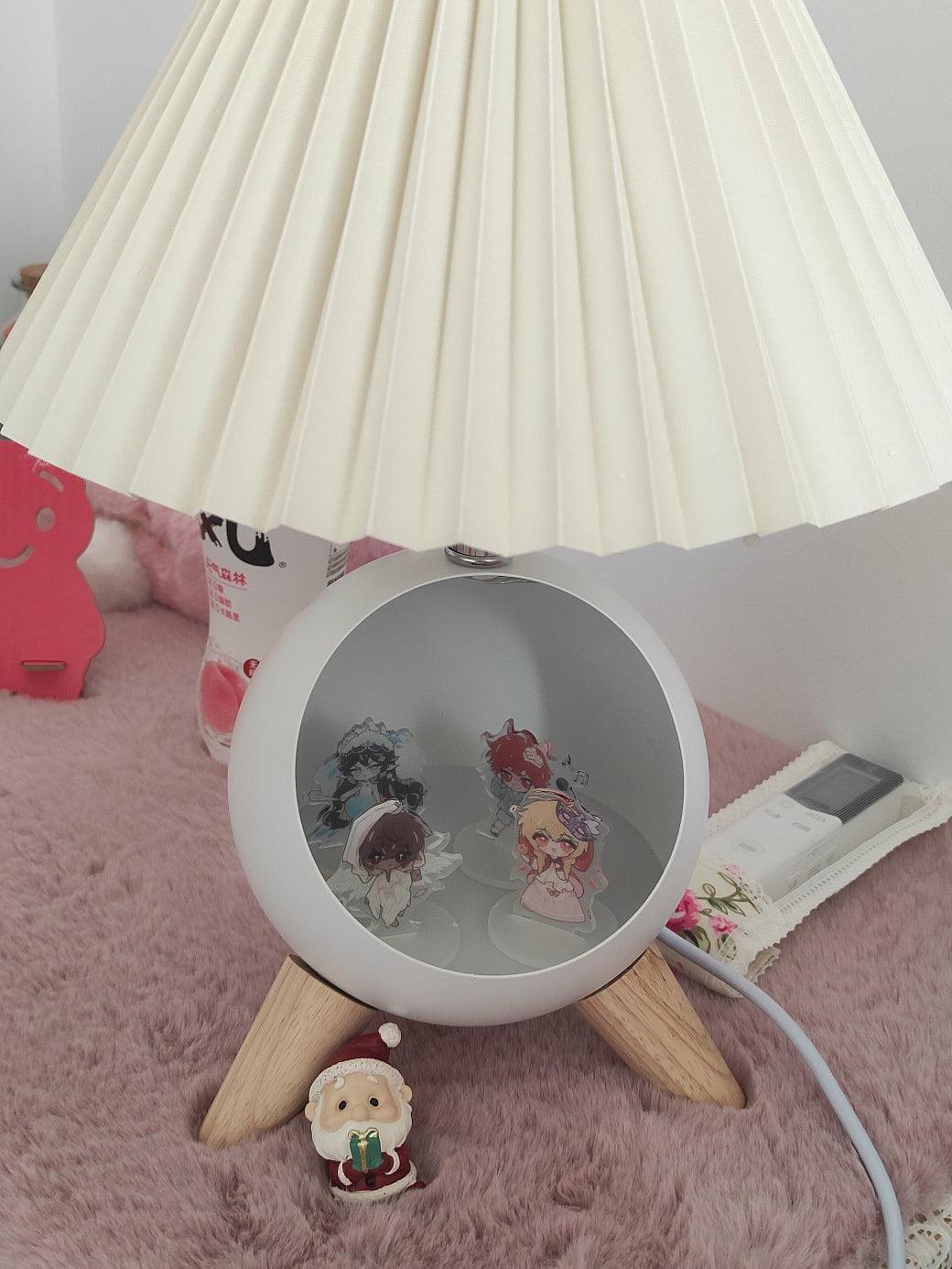 Small Wood Table Lamp with USB Port