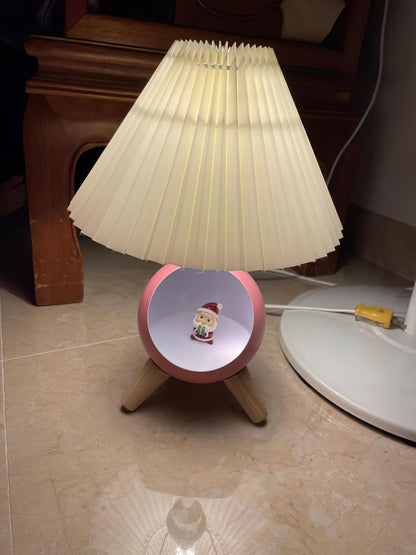 Small Wood Table Lamp with USB Port