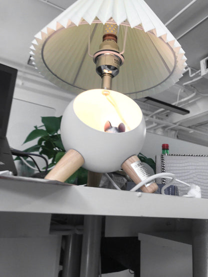 Small Wood Table Lamp with USB Port