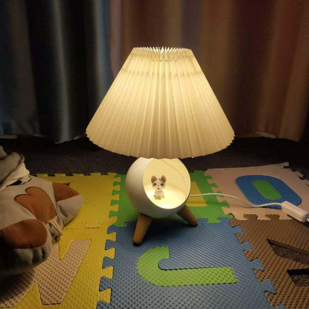 Small Wood Table Lamp with USB Port — lifestyle view