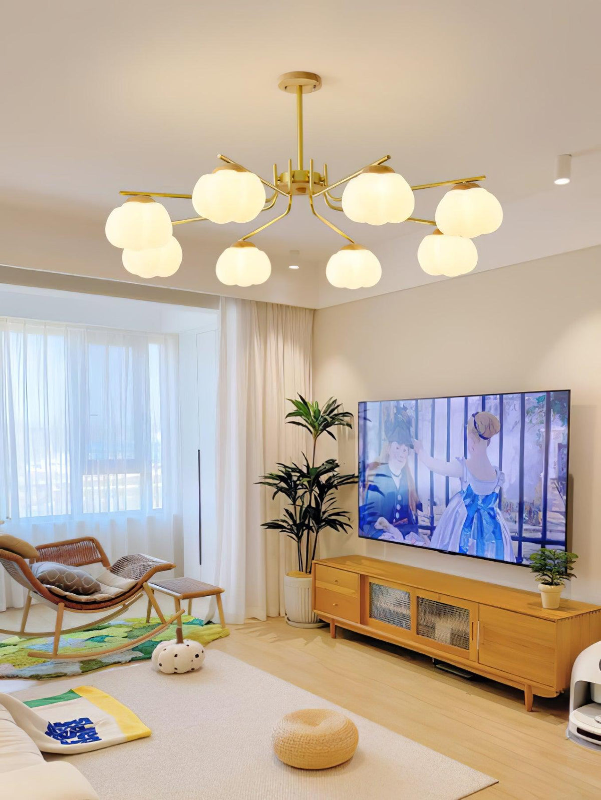 Cotton Ball Chandelier, Energy Efficient