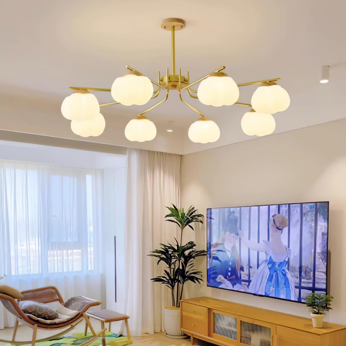 Cotton Ball Chandelier, Energy Efficient — front view