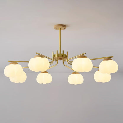 Cotton Ball Chandelier, Energy Efficient — side view