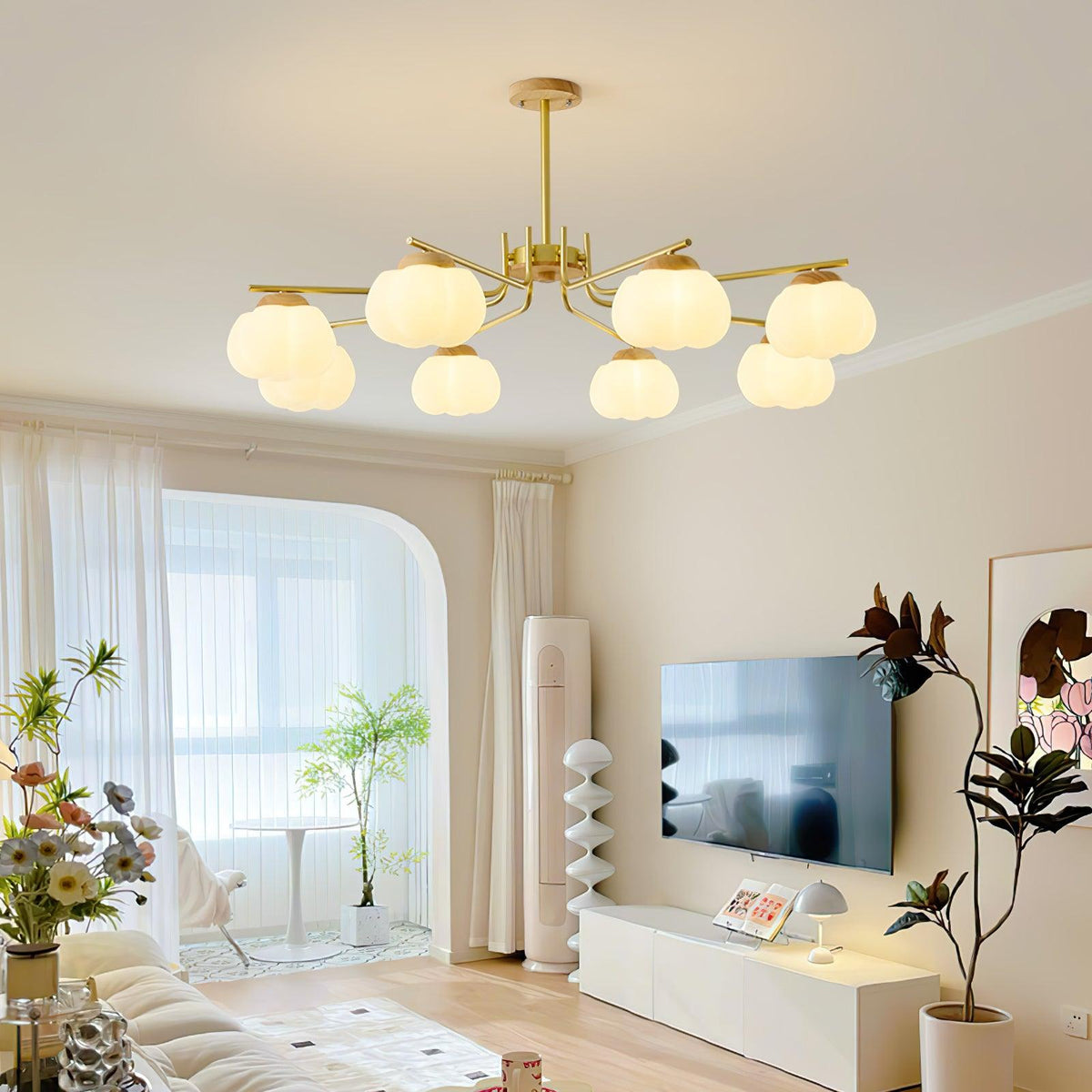 Cotton Ball Chandelier, Energy Efficient — alternate angle