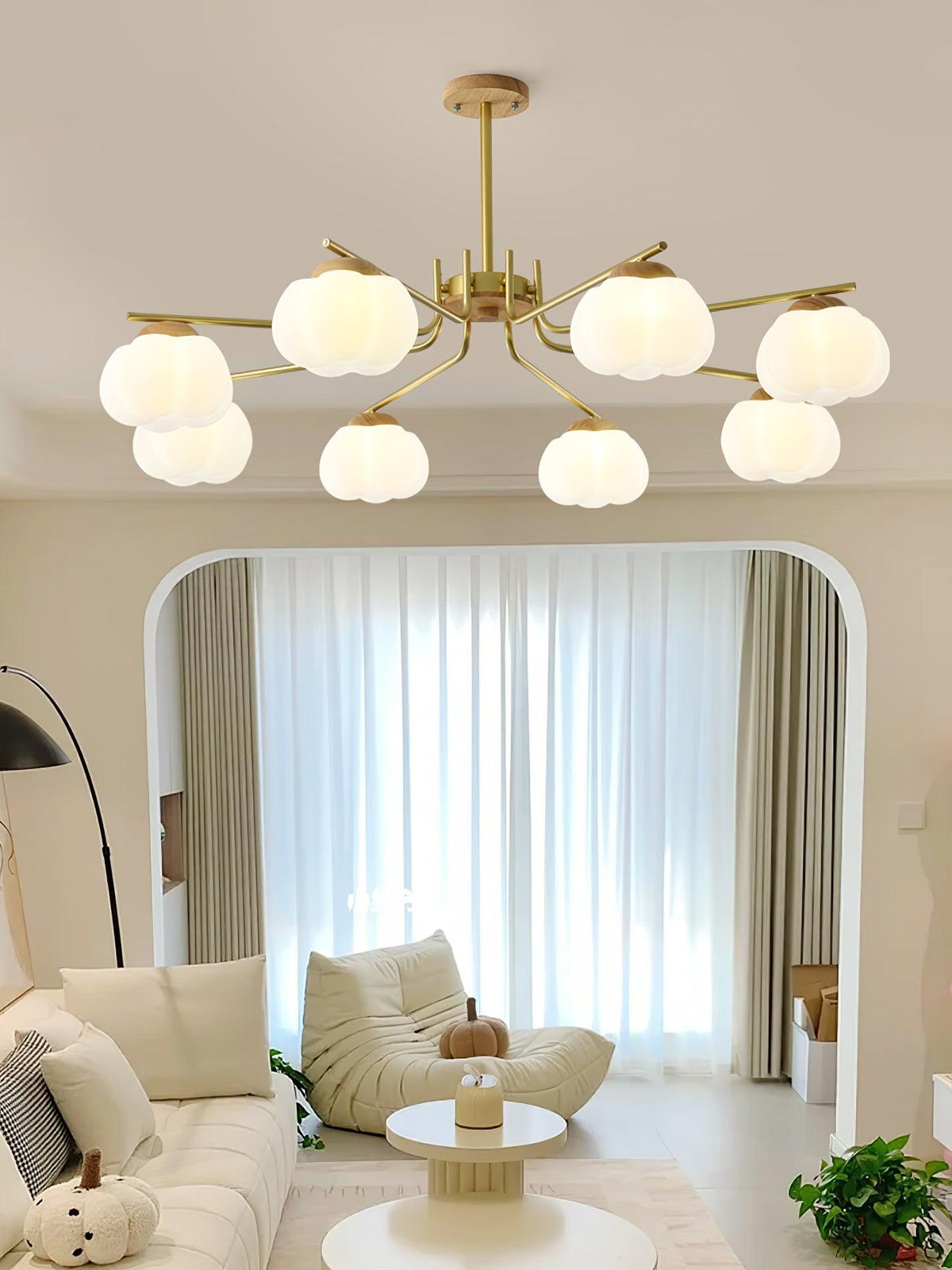 Cotton Ball Chandelier, Energy Efficient