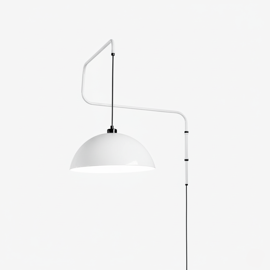 Round Plug-In Wall Lamp with Adjustable Brightness — detail view