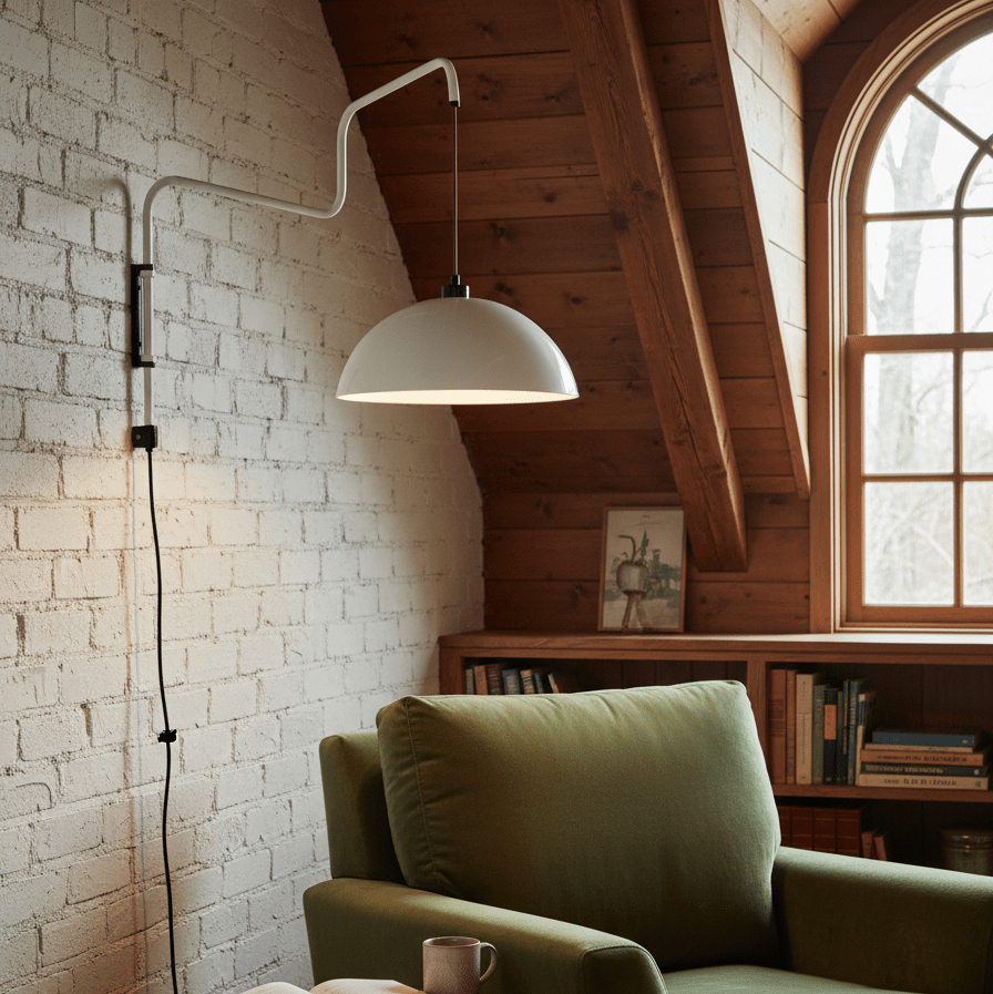 Round Plug-In Wall Lamp with Adjustable Brightness — lifestyle view