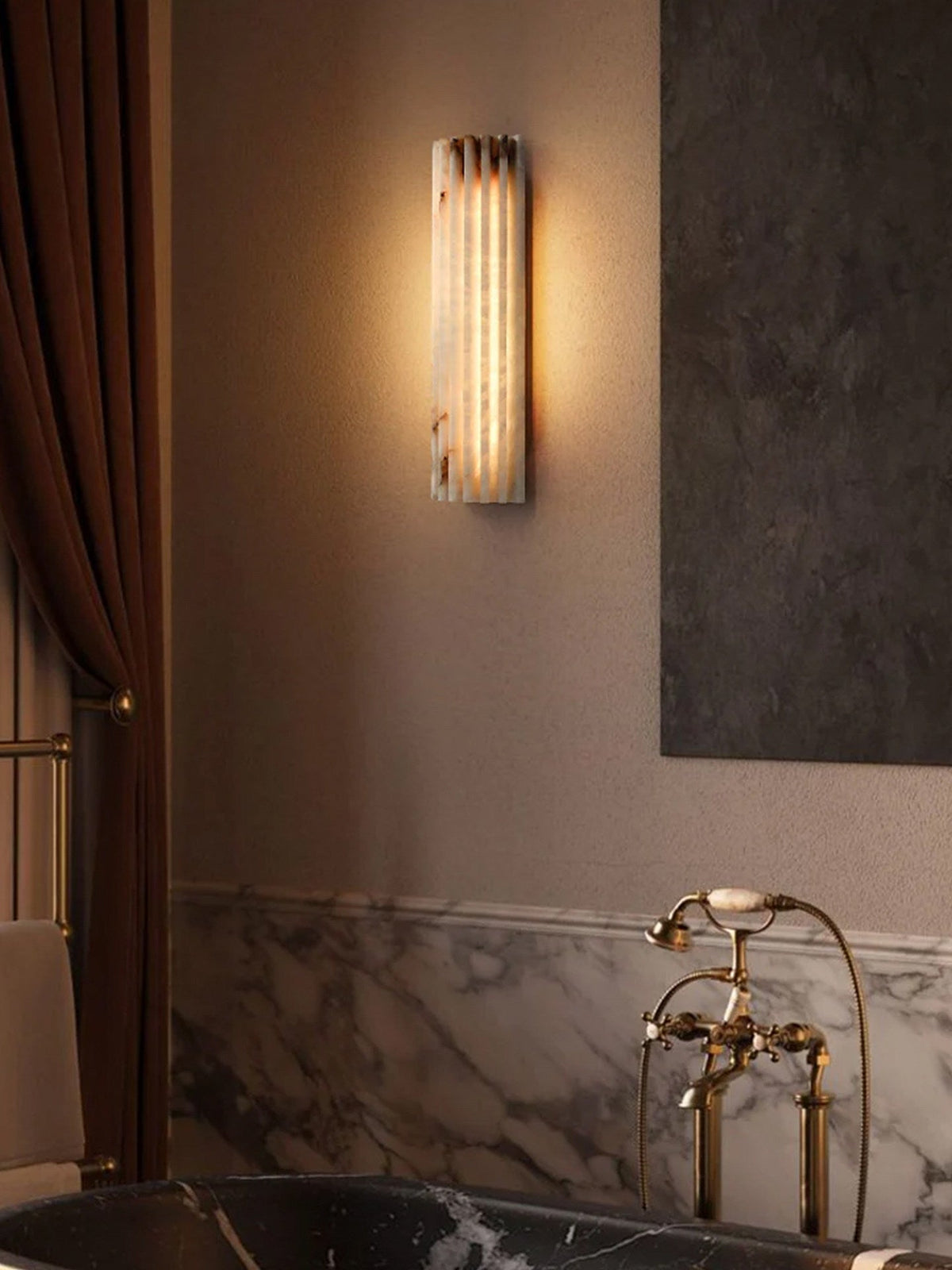 Alabaster Wall Light with Adjustable Brightness