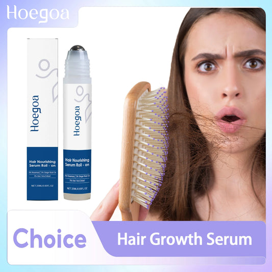 Premium Hair Growth Serum for Follicle Nourishment and Scalp Health - Essential Oil Roller for Smoothing Dry and Frizzy Hair