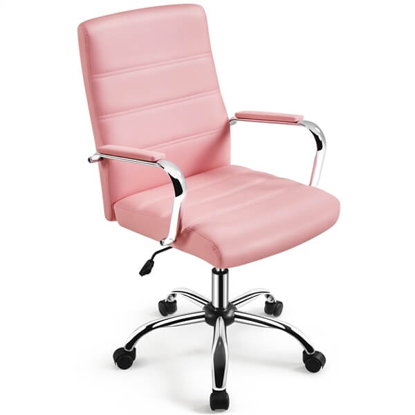 PU Leather Office Chair with Adjustable Height & Rocking Tilt — alternate angle