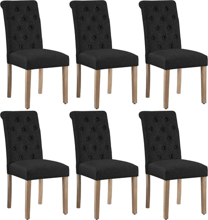 Upholstered Fabric Dining Chairs, Set of 6, Soft & Sturdy — alternate angle