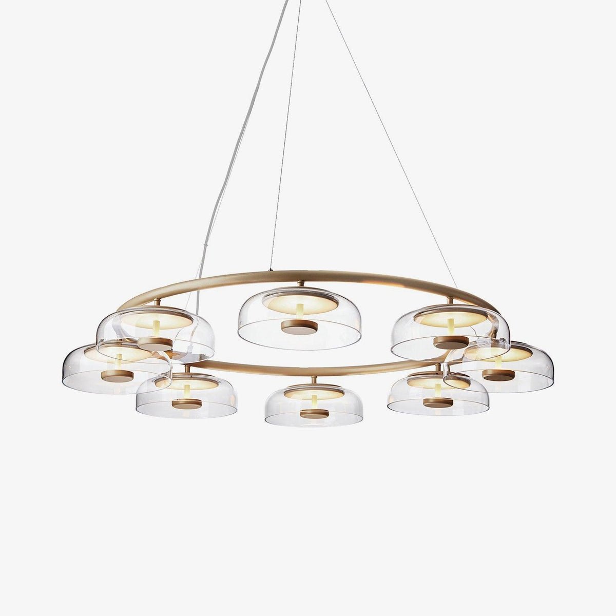 Modern Chandelier, Energy-Efficient LED Lighting — side view