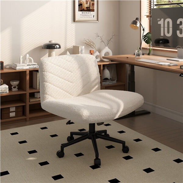 Wide Criss-Cross Desk Chair with Wheels & Adjustable Height — alternate angle