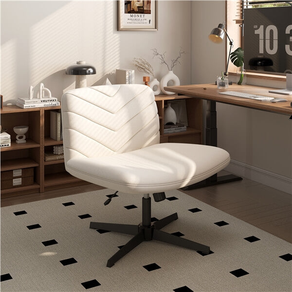 Wide Criss-Cross Desk Chair, No Wheels, with Adjustable Height — lifestyle view