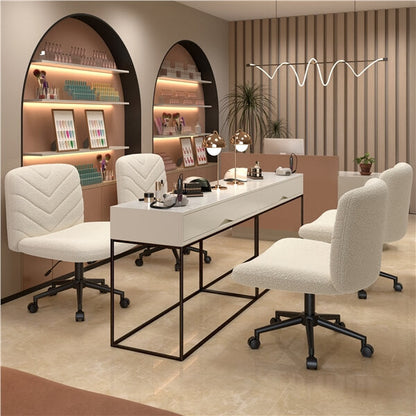 Wide Criss-Cross Desk Chair with Wheels & Adjustable Height — lifestyle view
