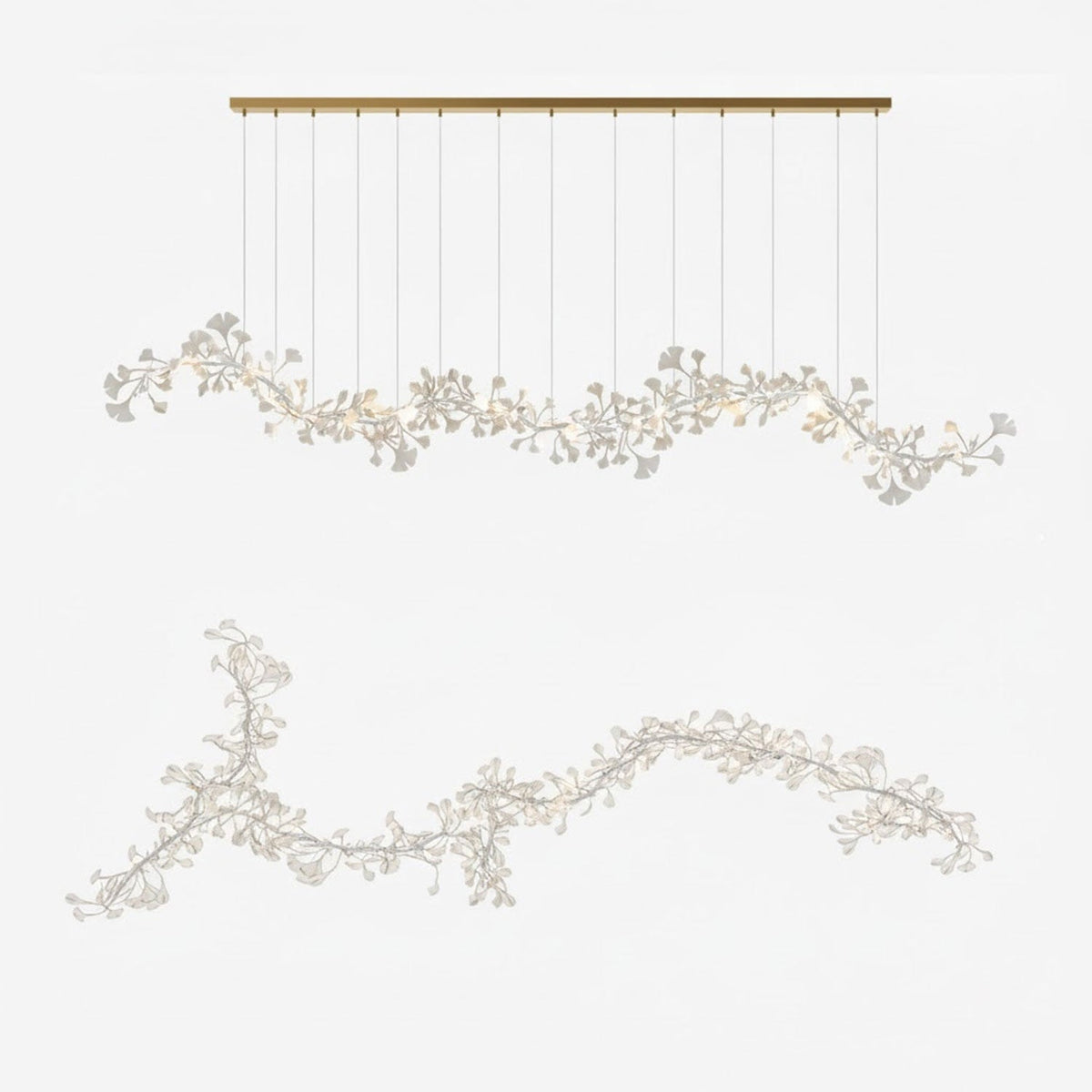 Porcelain Ginkgo Chandelier - Handcrafted, Energy Efficient Lighting — lifestyle view