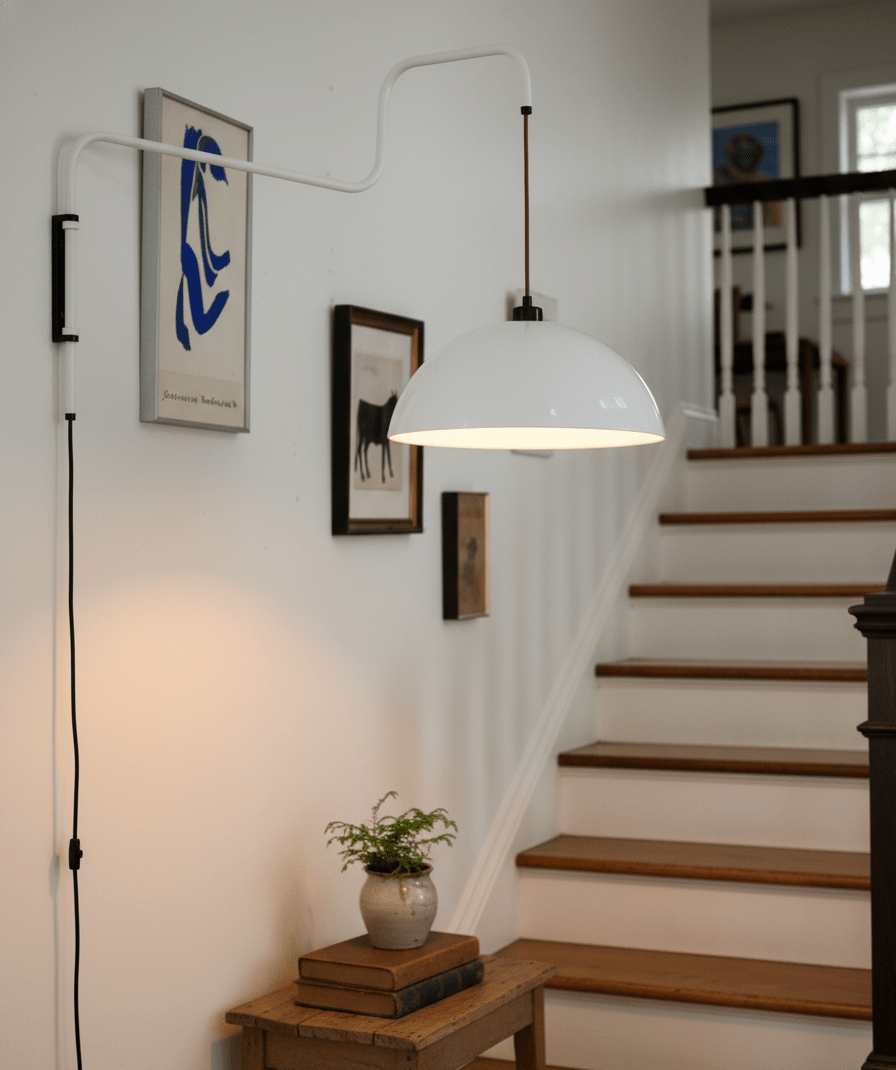 Round Plug-In Wall Lamp with Adjustable Brightness