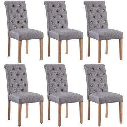 Upholstered Fabric Dining Chairs, Set of 6, Soft & Sturdy — side view