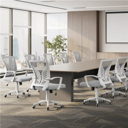 Mesh Office Chair with Butterfly Lumbar Support & Smooth Casters — front view