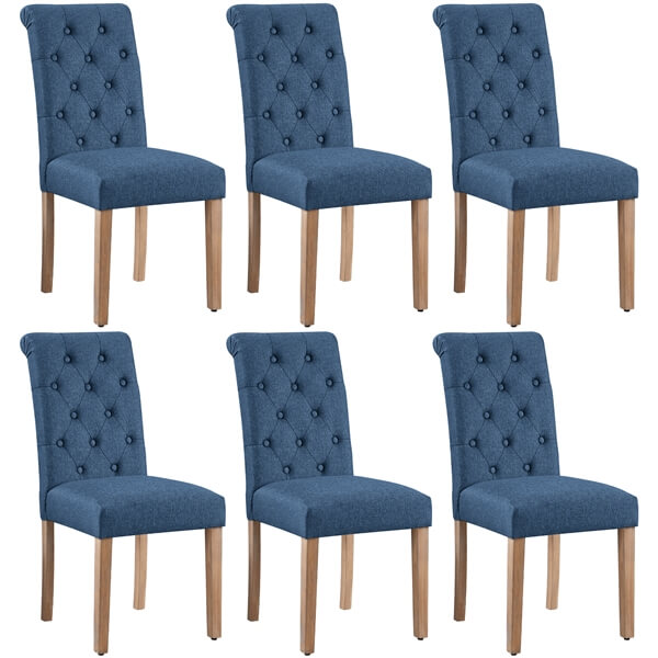 Upholstered Fabric Dining Chairs, Set of 6, Soft & Sturdy — lifestyle view