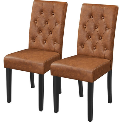 Button-Tufted Upholstered Dining Chairs, Set of 2 — lifestyle view