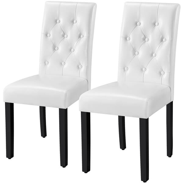 Button-Tufted Upholstered Dining Chairs, Set of 2 — alternate angle