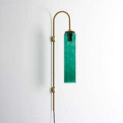 Sleek Glass Plug-In Wall Lamp, 7 Glass Colors