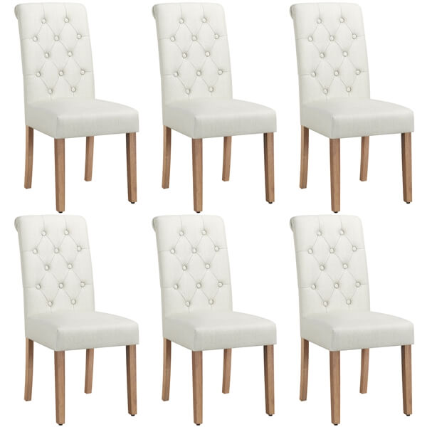 Upholstered Fabric Dining Chairs, Set of 6, Soft & Sturdy — detail view