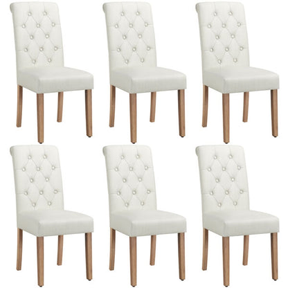 Upholstered Fabric Dining Chairs, Set of 6, Soft & Sturdy — detail view
