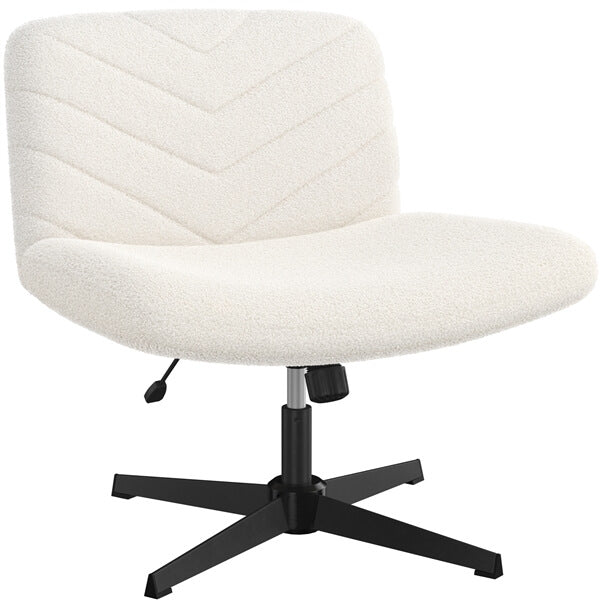 Wide Criss-Cross Desk Chair, No Wheels, with Adjustable Height — alternate angle